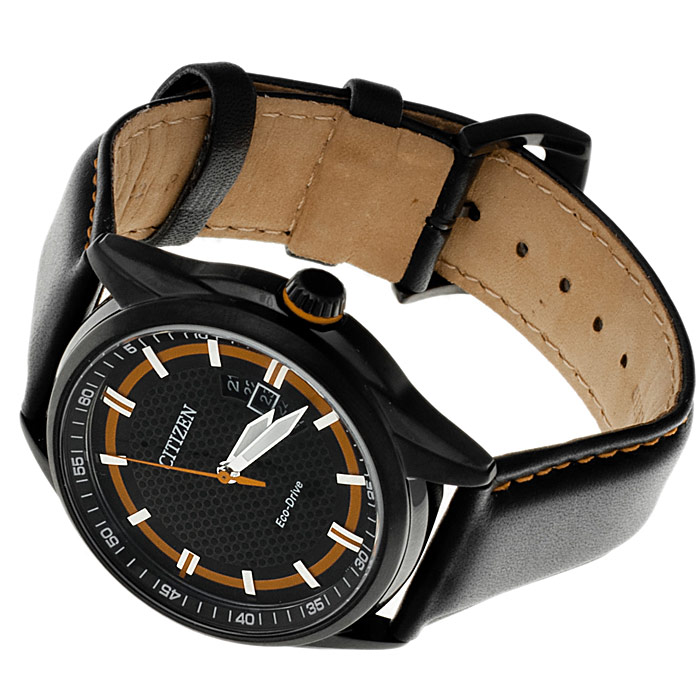 zegarek Citizen AW1184-13E czarny Leather - miniatura 4