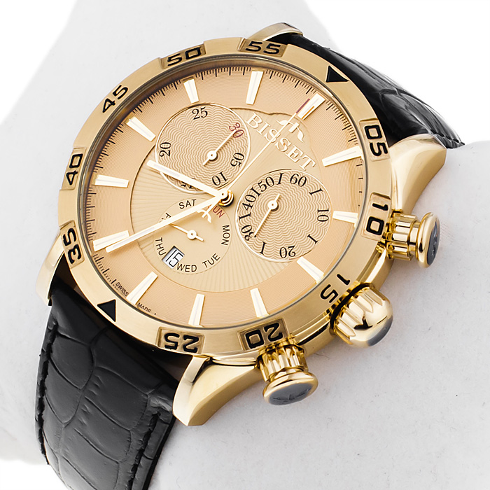 zegarek Bisset BS25C43GOLD złoty Sportowe - miniatura 2