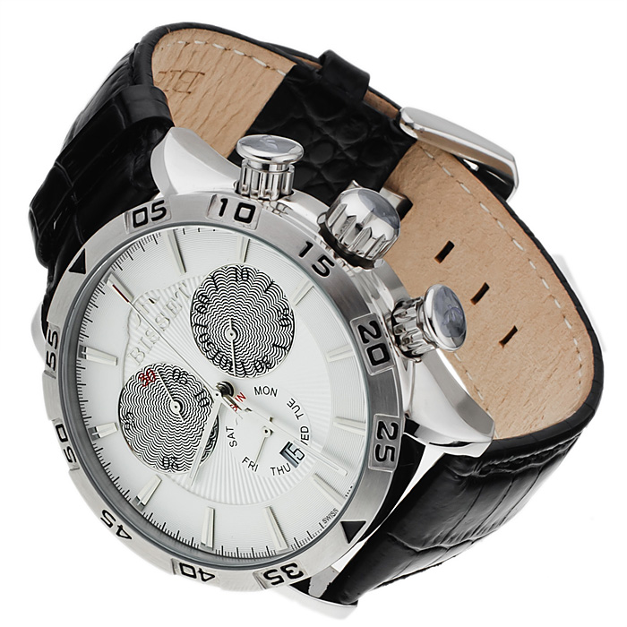 Bisset BS25C43WHITE Sportowe sportowy zegarek srebrny - miniatura 4