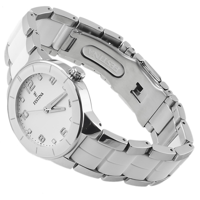 Festina F16531-1 Ceramic klasyczny zegarek srebrny - miniatura 4
