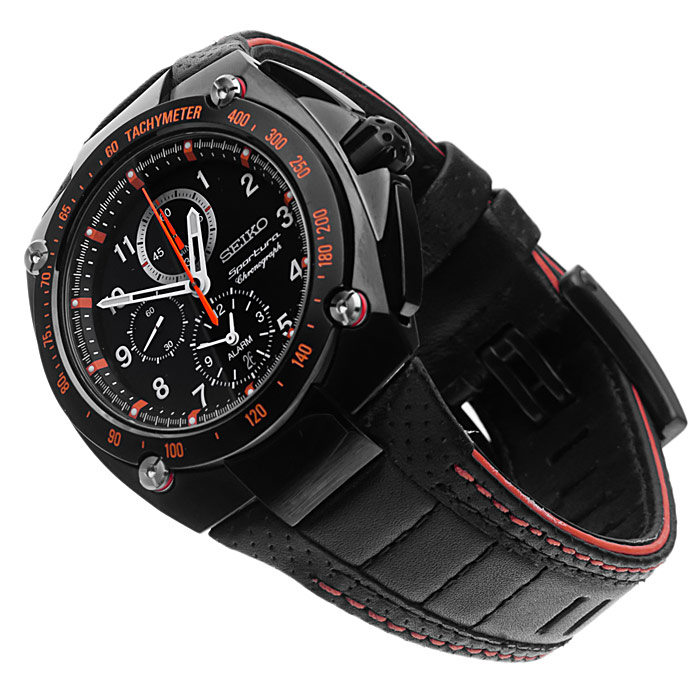 zegarek Seiko SNAE37P1 czarny Sportura - miniatura 4