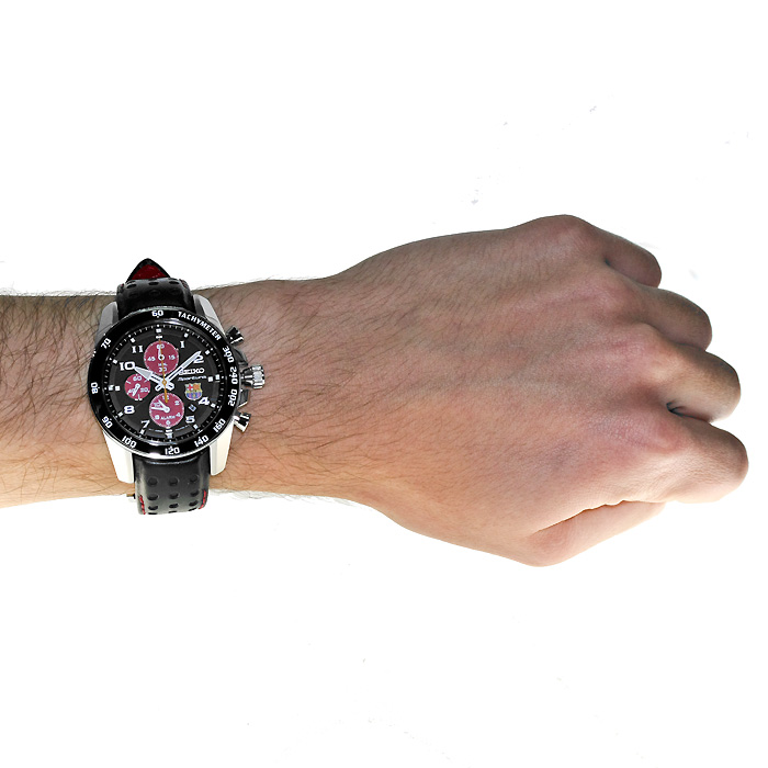 Seiko SNAE75P1 FC Barcelona Sportura sportowy zegarek srebrny - miniatura 6