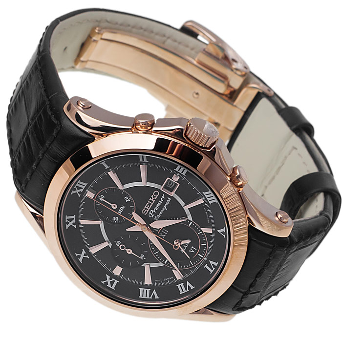 zegarek Seiko SNAF24P1 złoty Premier - miniatura 4