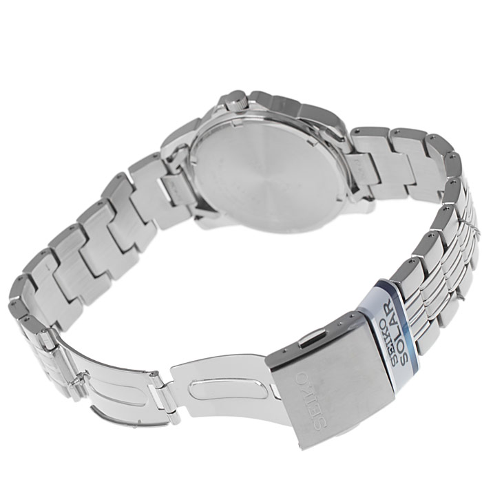 Seiko SNE095P1 Solar zegarek męski klasyczny mineralne utwardzane - miniatura 5