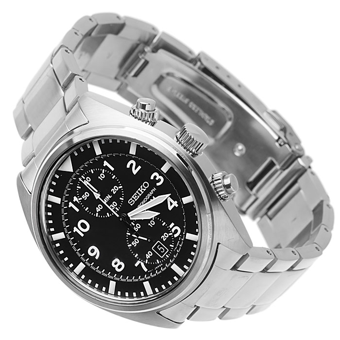zegarek Seiko SNN231P1 srebrny Chronograph - miniatura 4