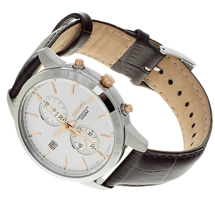 zegarek Seiko SNN277P1 srebrny Chronograph - miniatura 4