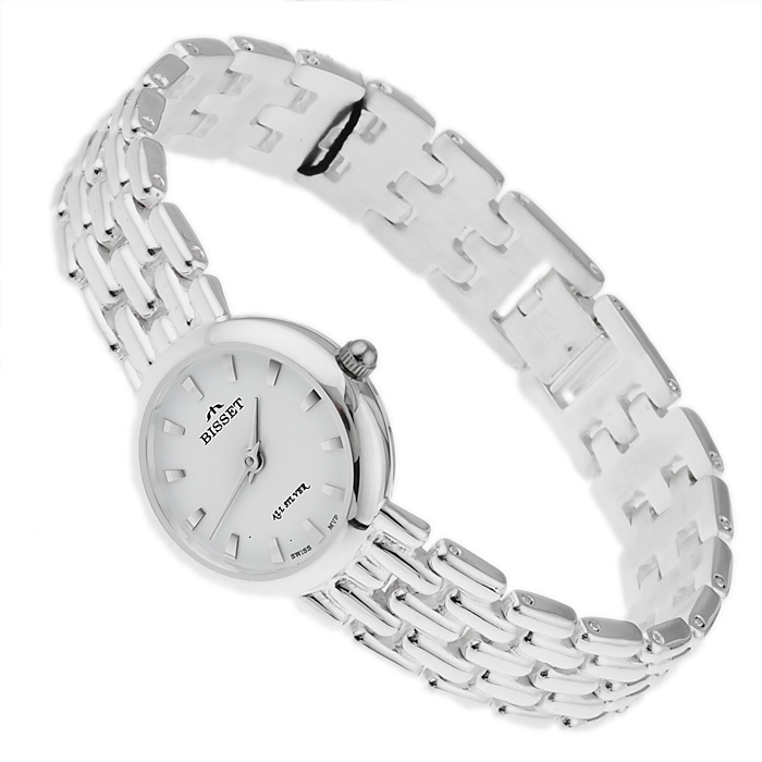 Bisset SOLID-OKR-WHITE Srebrne 925 klasyczny zegarek srebrny - miniatura 4