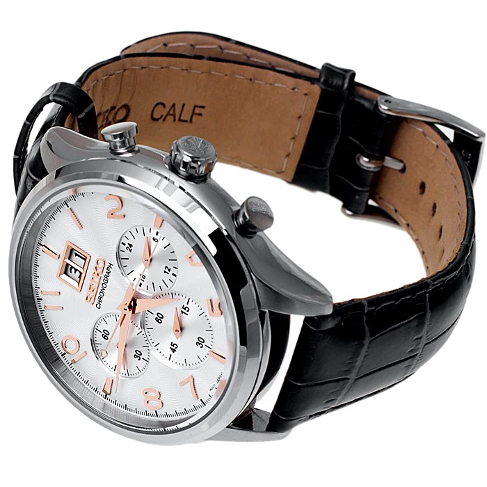zegarek Seiko SPC087P1 srebrny Chronograph - miniatura 4