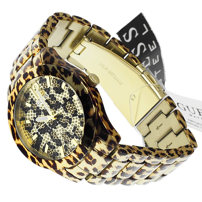 zegarek Guess W0001L2 złoty Pasek - miniatura 4