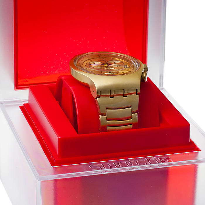 Swatch YOG402G Golden Block Irony Chrono fashion/modowy zegarek złoty - miniatura 2