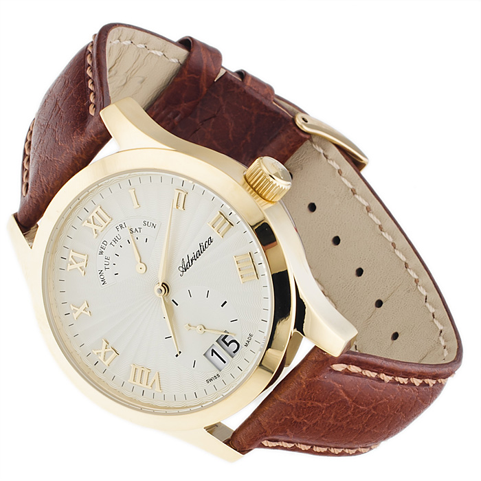 Adriatica A8139.1231Q Pasek klasyczny zegarek złoty - miniatura 5