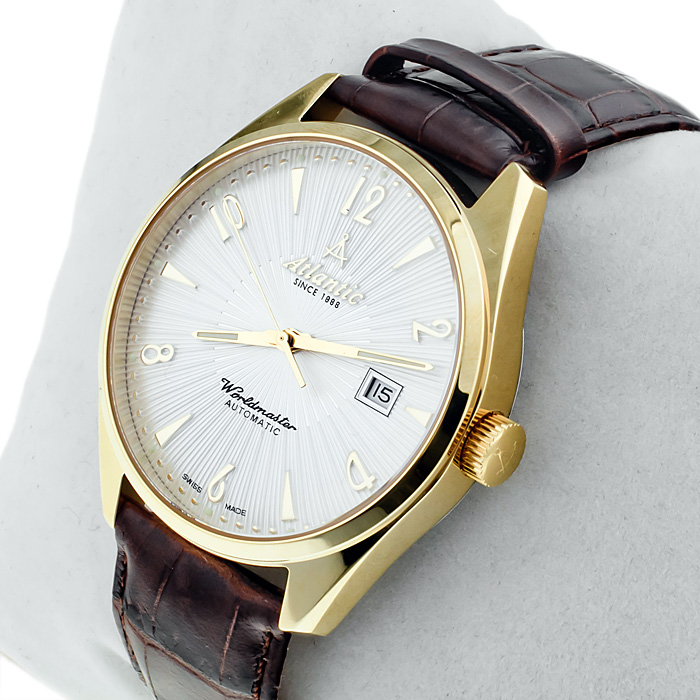 zegarek Atlantic 51751.45.25 złoty Worldmaster - miniatura 4