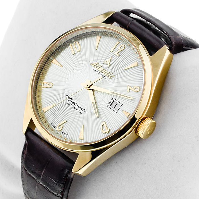 zegarek Atlantic 51751.45.35 złoty Worldmaster - miniatura 4