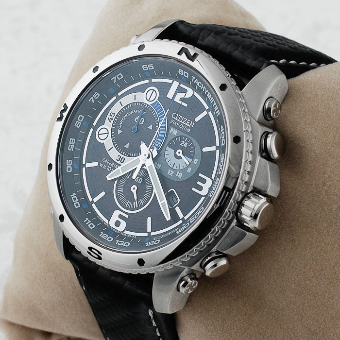 zegarek Citizen AT0761-08E srebrny Chrono - miniatura 3