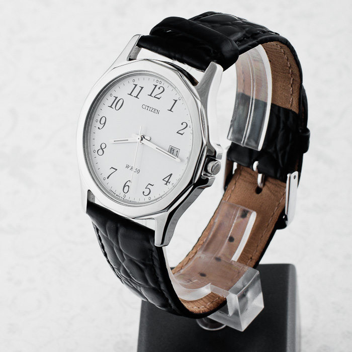 Citizen BI0740-02A Leather zegarek męski klasyczny mineralne - miniatura 3