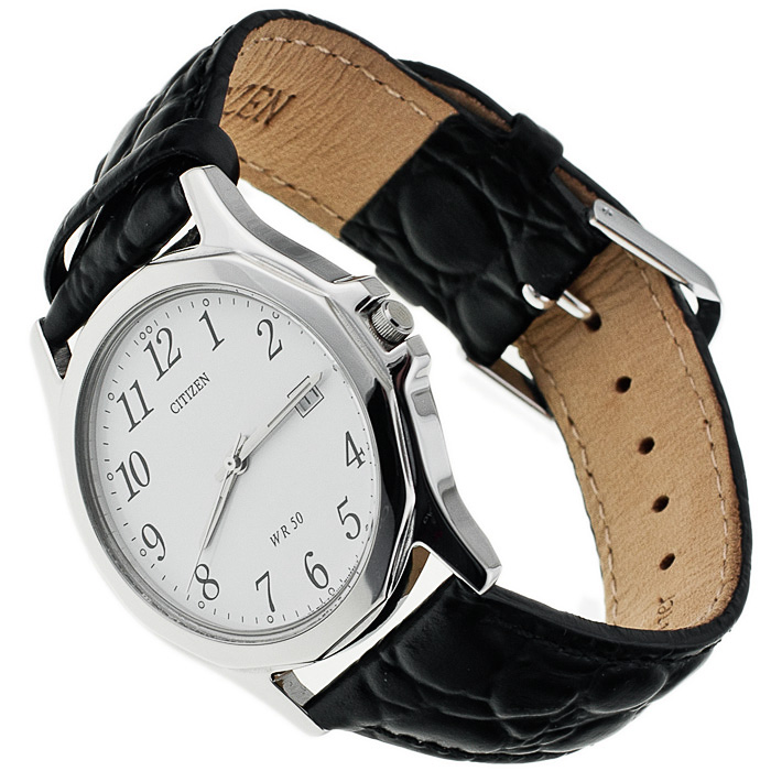 Citizen BI0740-02A Leather klasyczny zegarek srebrny - miniatura 4