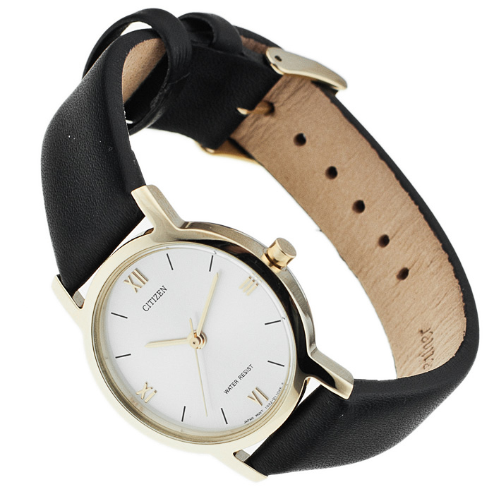 Citizen EL1652-33A Leather klasyczny zegarek złoty - miniatura 4