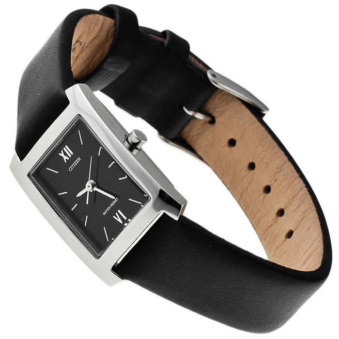 Citizen EL1660-35E Leather klasyczny zegarek srebrny - miniatura 4