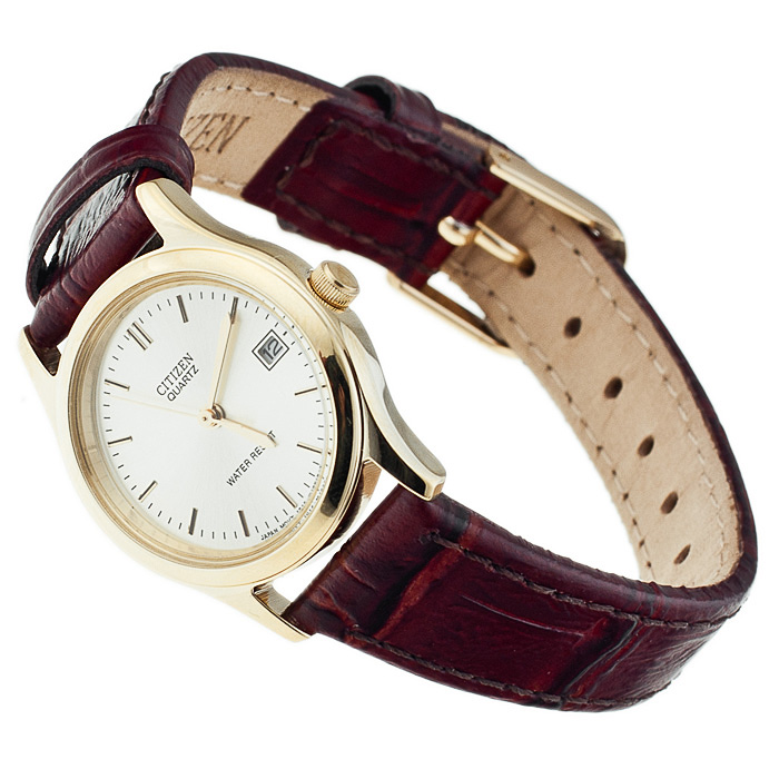 Citizen EU1942-02P Leather klasyczny zegarek złoty - miniatura 4