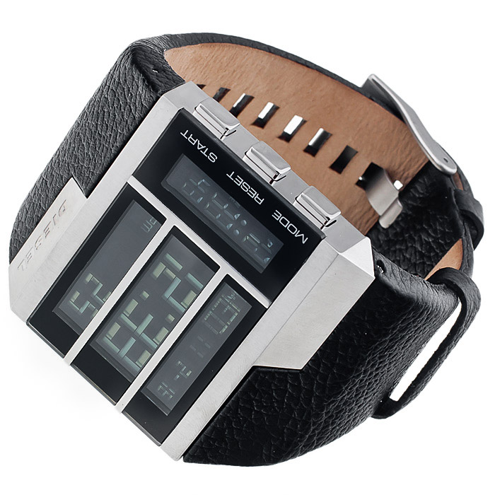 Diesel DZ7190 Digital sportowy zegarek srebrny - miniatura 4