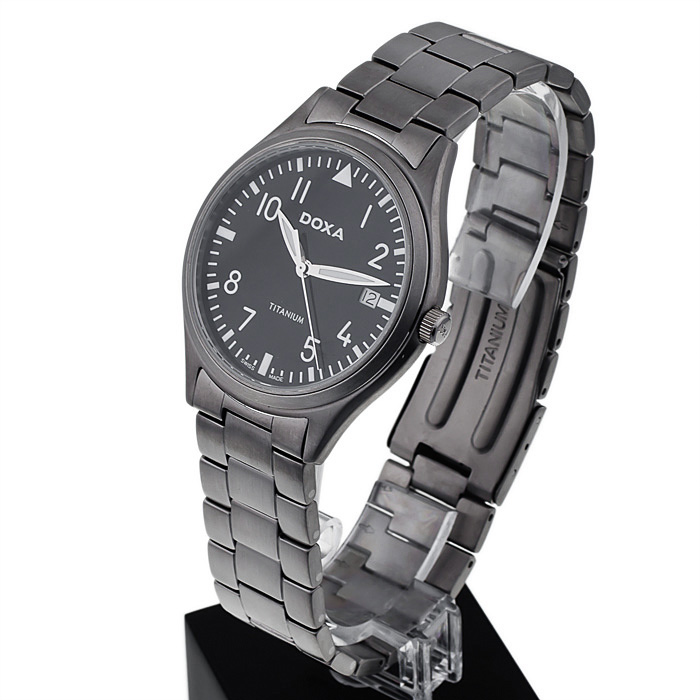 Doxa 211.50.103.14 Tradition zegarek męski klasyczny szafirowe - miniatura 3
