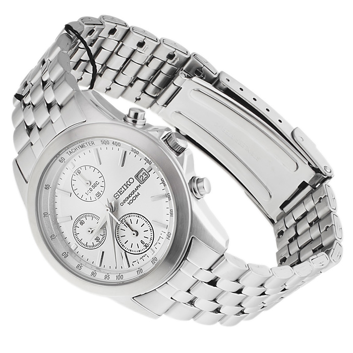 Seiko SNDC05P1 Chronograph sportowy zegarek srebrny - miniatura 4