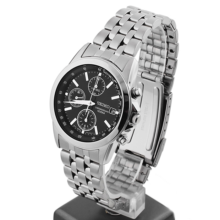 Seiko SNDC09P1 Chronograph zegarek męski sportowy mineralne utwardzane - miniatura 3