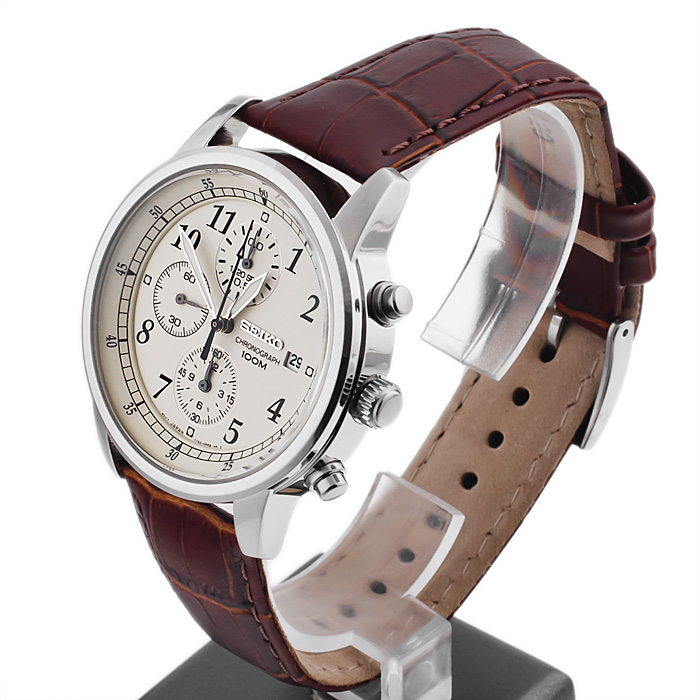 Seiko SNDC31P1 Chronograph Chronograph Quartz 100m zegarek męski klasyczny mineralne utwardzane