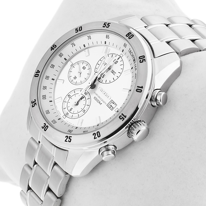 zegarek Seiko SNDC41P1 srebrny Chronograph - miniatura 2