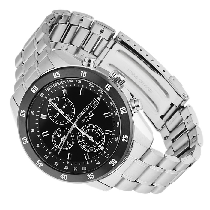 Seiko SNDC47P1 Chronograph sportowy zegarek srebrny - miniatura 4
