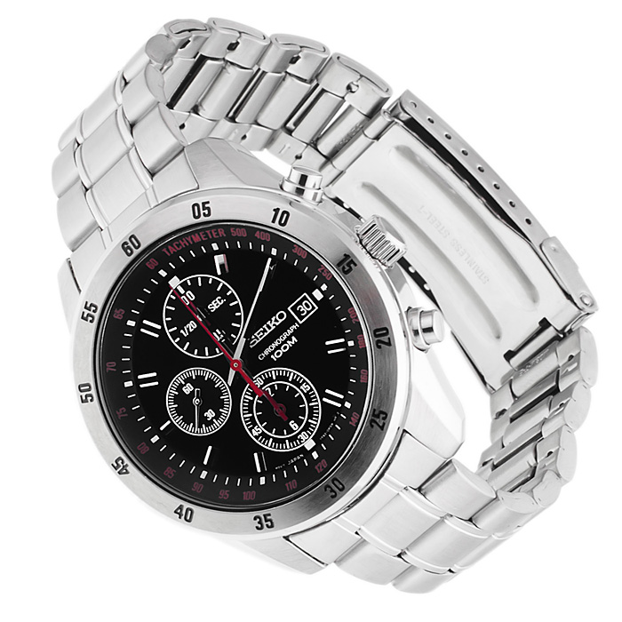 Seiko SNDC49P1 Chronograph sportowy zegarek srebrny - miniatura 4