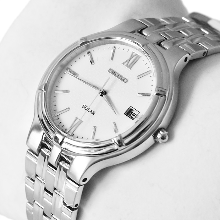 zegarek Seiko SNE025P1 srebrny Solar - miniatura 2