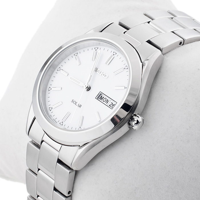 zegarek Seiko SNE037P1 srebrny Solar - miniatura 2