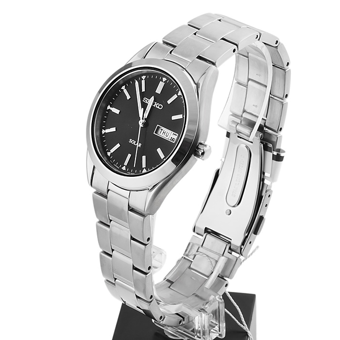 Seiko SNE039P1 Solar zegarek męski klasyczny mineralne utwardzane - miniatura 3