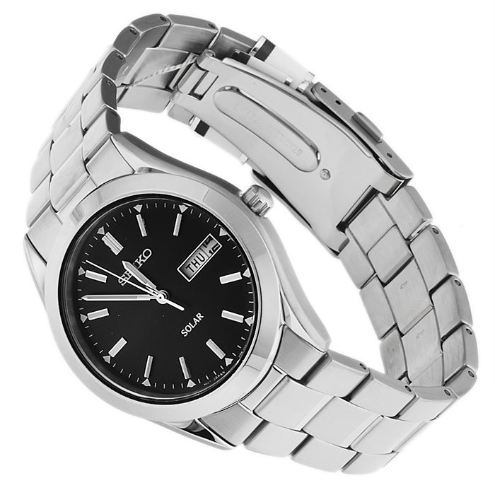 Seiko SNE039P1 Solar klasyczny zegarek srebrny - miniatura 4