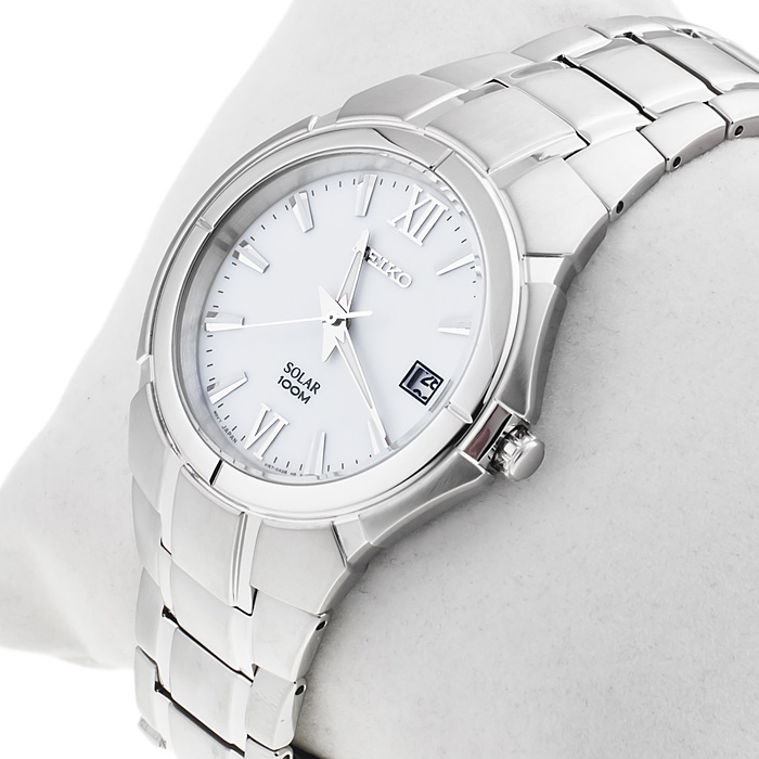 zegarek Seiko SNE085P1 srebrny Solar - miniatura 2