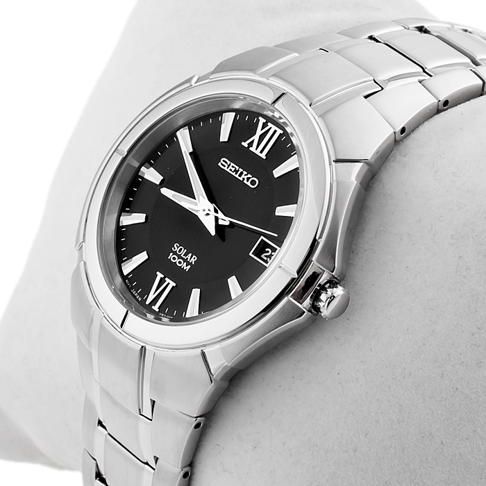 zegarek Seiko SNE087P1 srebrny Solar - miniatura 2