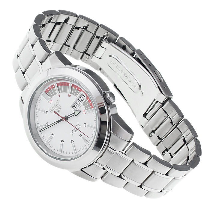 Seiko SNKK25K1 Automatic sportowy zegarek srebrny - miniatura 4