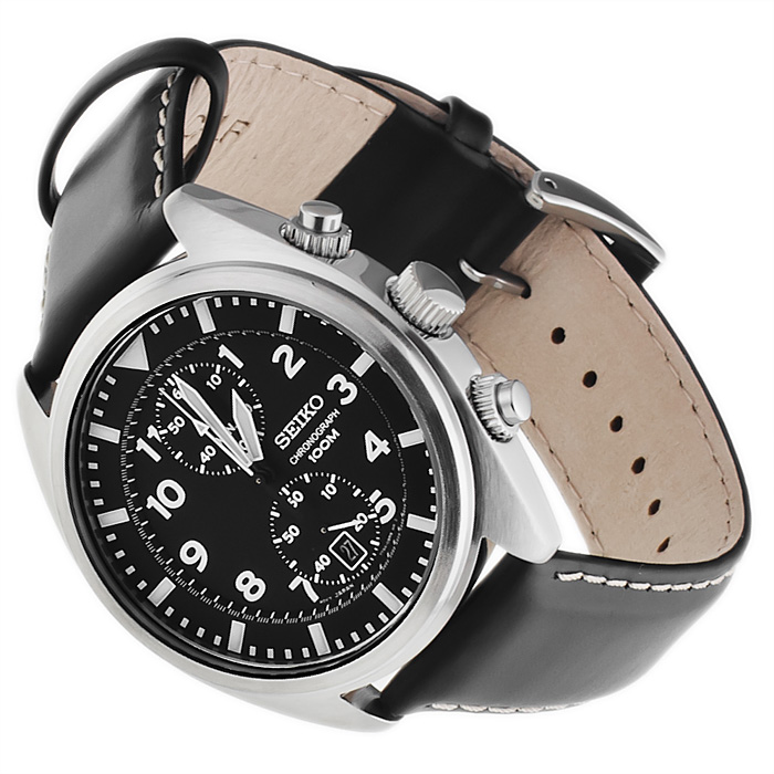Seiko SNN231P2 Chronograph sportowy zegarek srebrny - miniatura 4