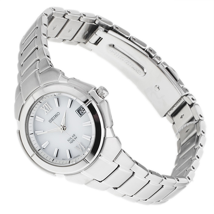 Seiko SUT021P1 Solar klasyczny zegarek srebrny - miniatura 4