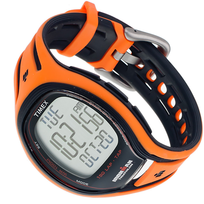 Timex T5K254 Ironman Triathlon Ironman sportowy zegarek pomarańczowy - miniatura 5