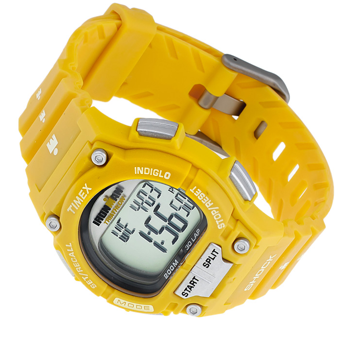 Timex T5K430 Ironman Triathlon Shock Resistant Ironman sportowy zegarek żółty - miniatura 4