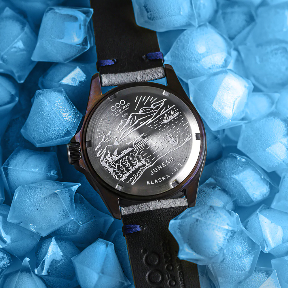 001-19.JU męski zegarek Swiss GMT bransoleta - miniatura 4