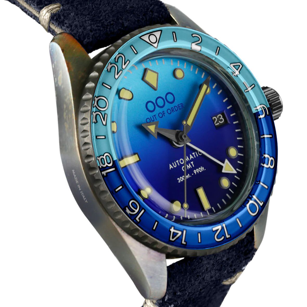 001-25BB zegarek szary klasyczny Shaker Automatic GMT pasek - miniatura 5