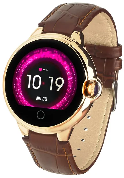 Garett 5903246286465 Damskie Smartwatch Garett Women Karen RT brązowy skórzany - zdjęcie 1