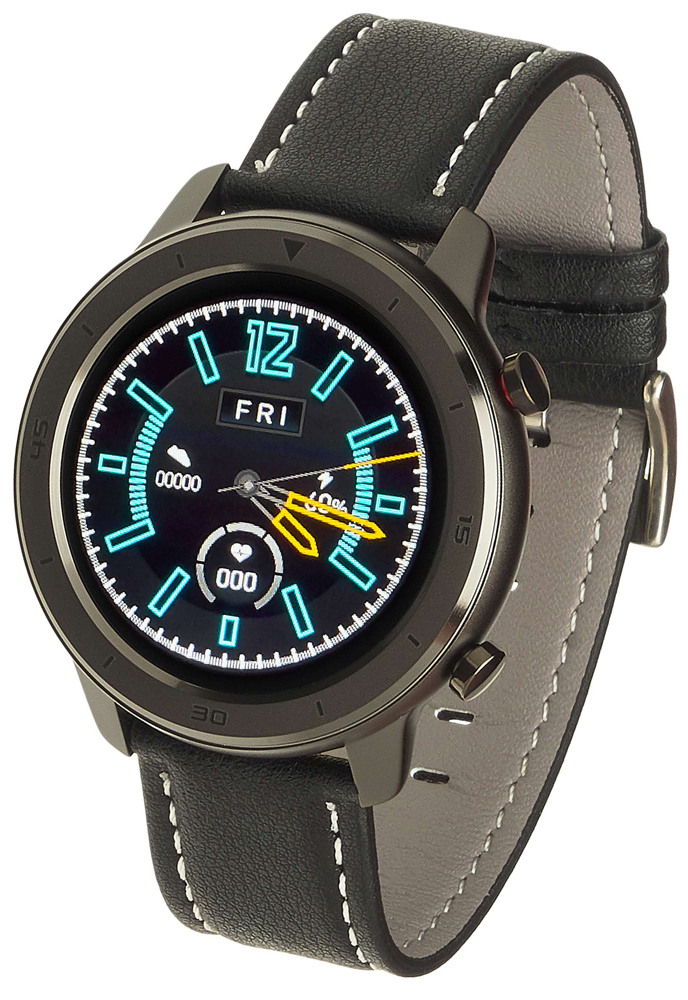 Garett 5903246286571 Męskie Smartwatch Garett Master RT czarny skórzany
