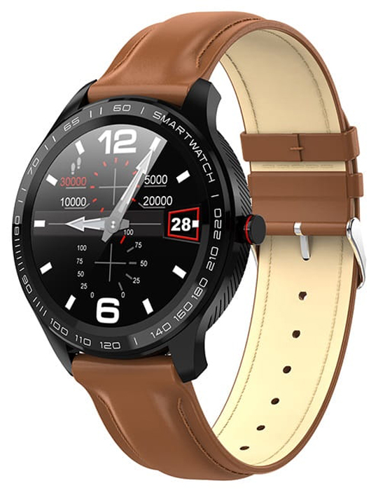 Garett Smartwatch Garett Men 3S RT brązowy skórzany 5903246287004