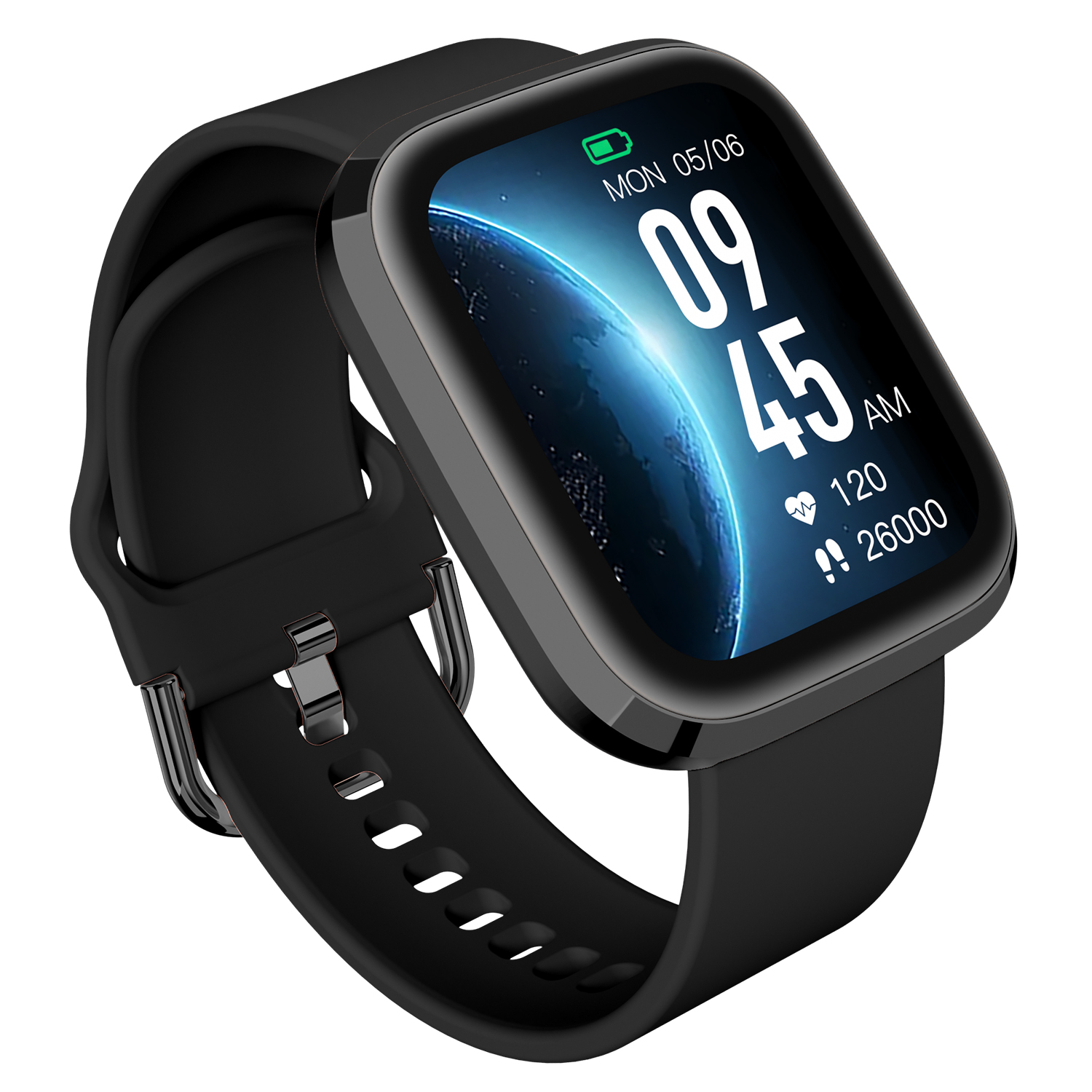 5904238484838 zegarek srebrny sportowy Smartwatch pasek - miniatura 5