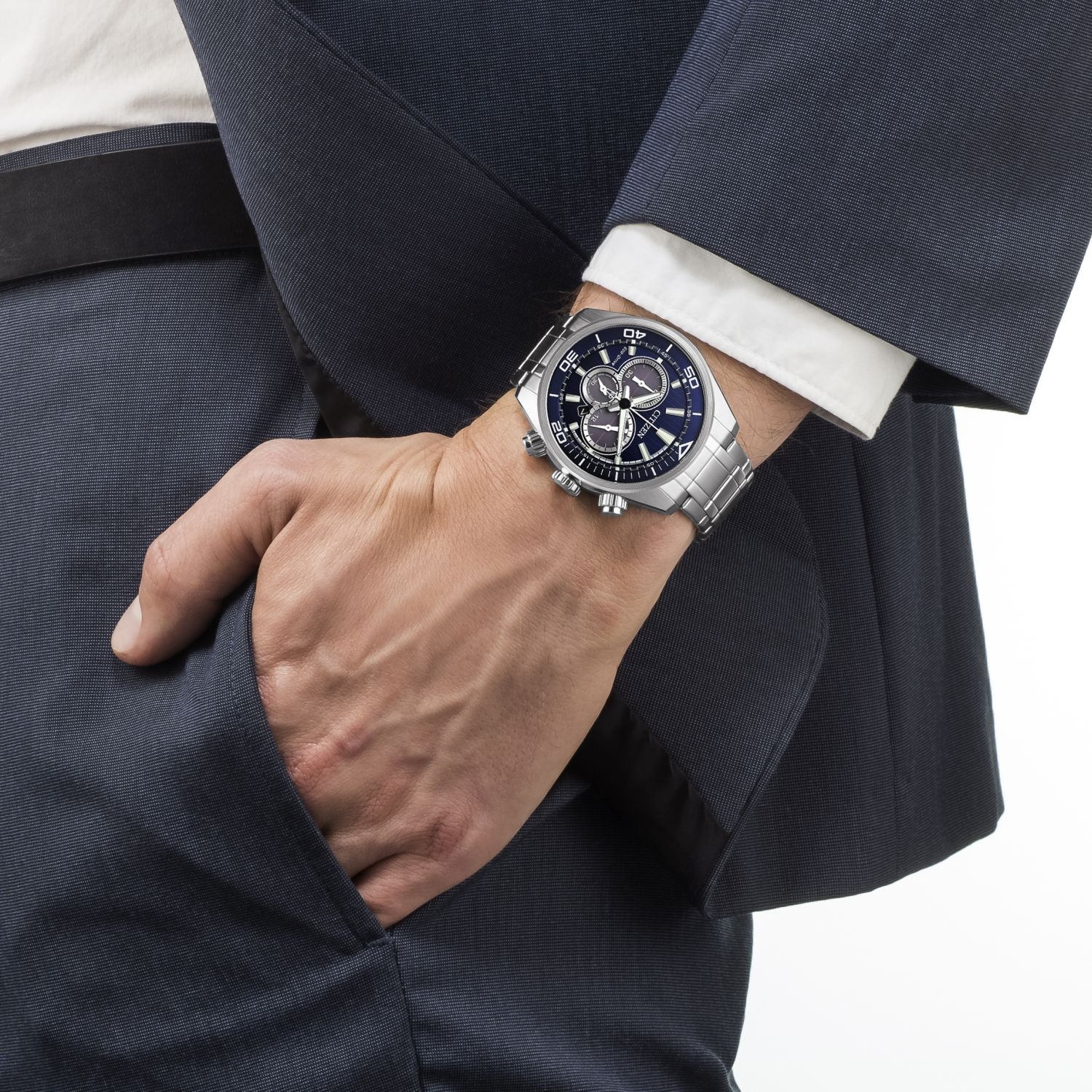 zegarek Citizen CA4330-81L srebrny Ecodrive - miniatura 4