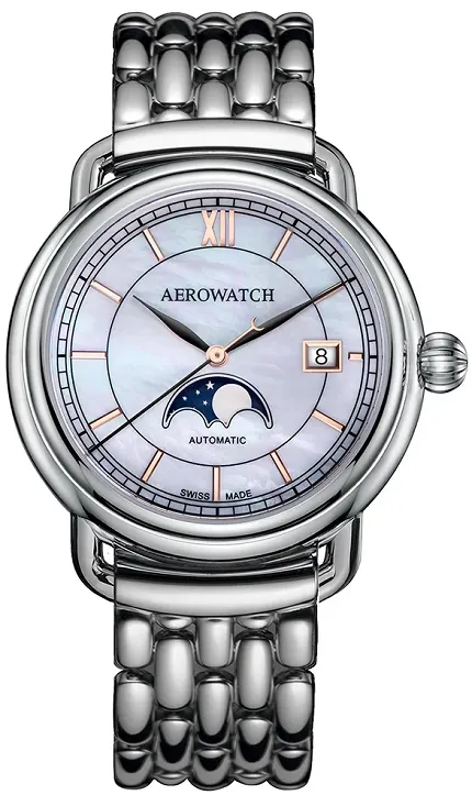 Aerowatch A-77983-AA02-M 1942 1942 MOON PHASES - zdjęcie 1
